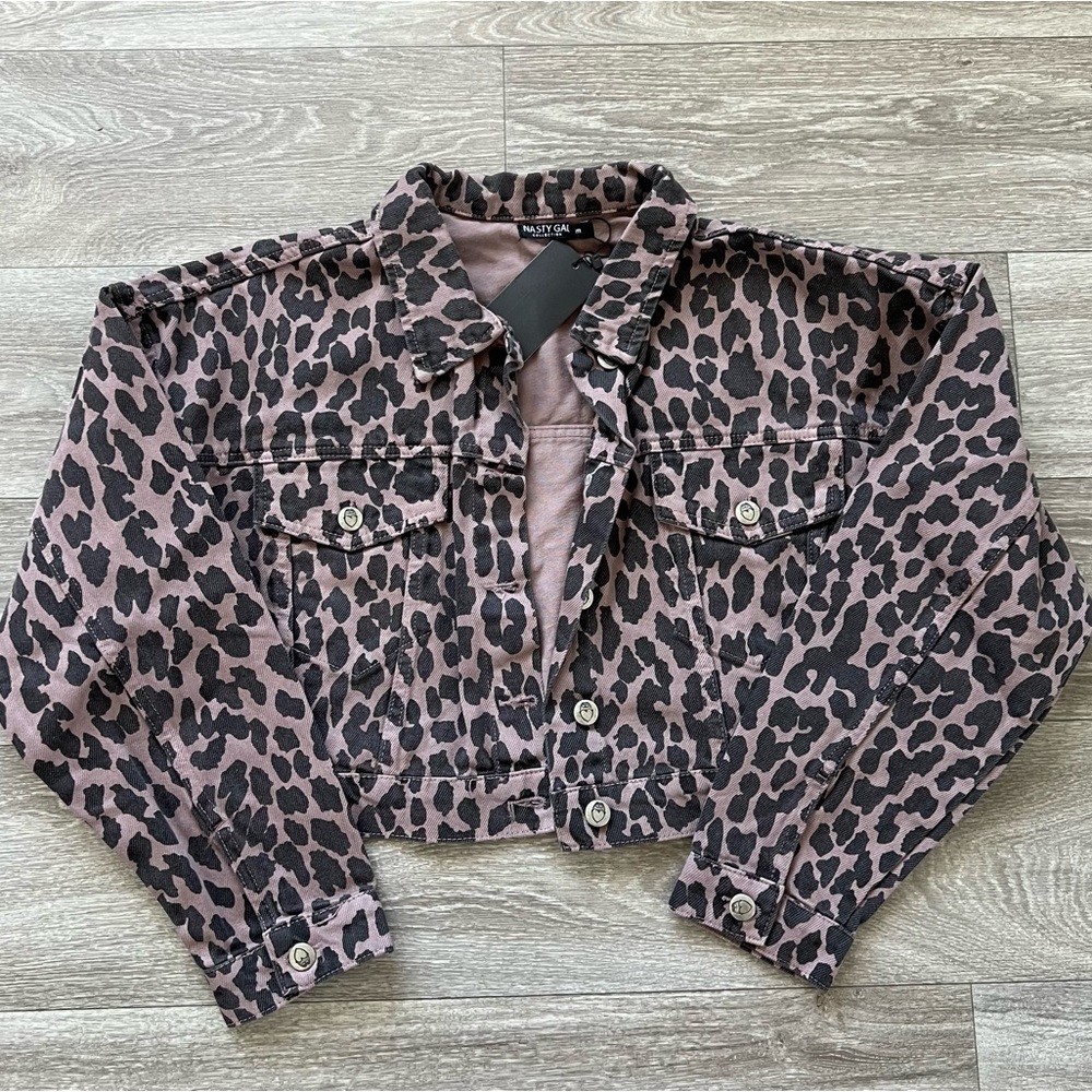 Cheetah Cropped Jean Jacket